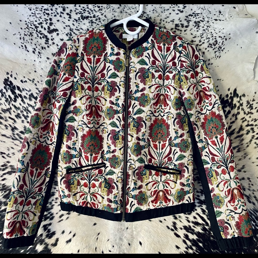 promod damask bomber jacket size 8